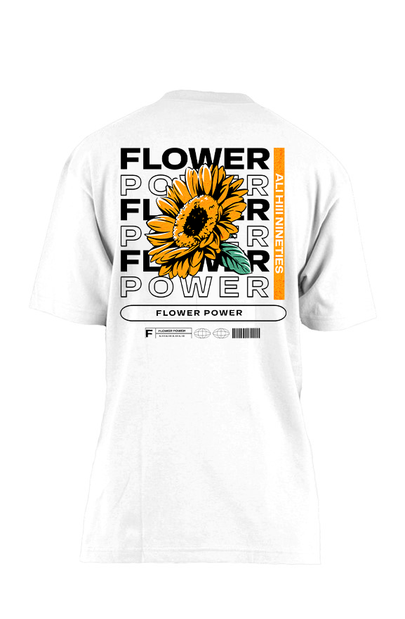 Oversized Heavyweight T Shirt "Flower Power"