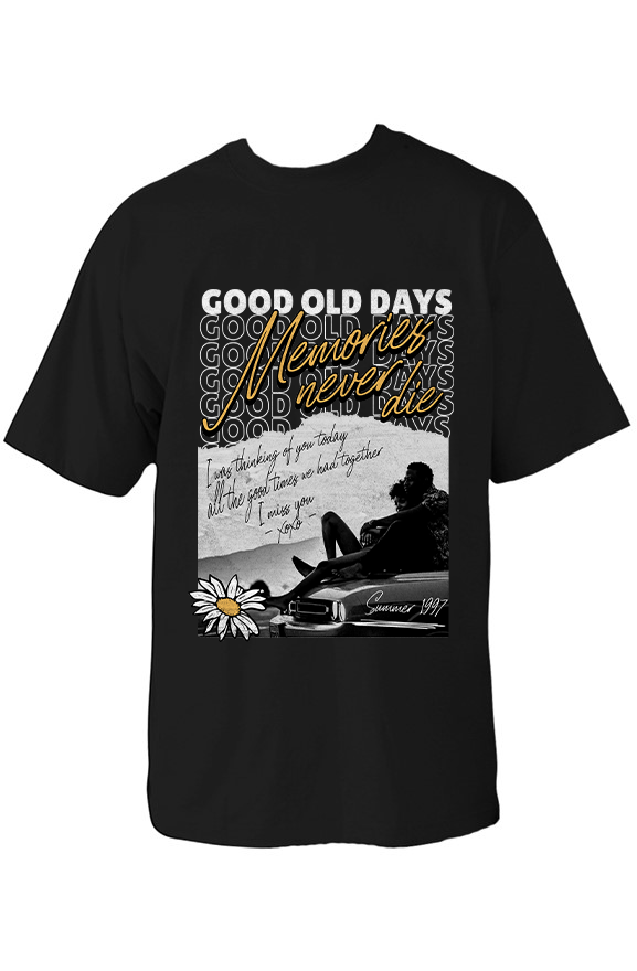 Oversized Heavyweight T Shirt "GOOD OLD DAYS"