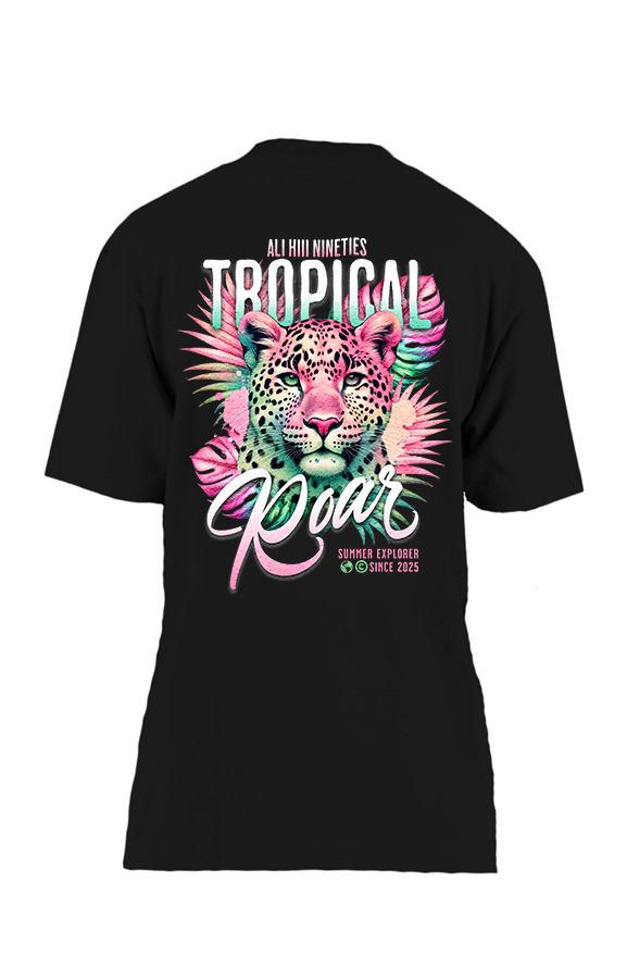 Oversized Heavyweight T Shirt "Tropical ROAR"