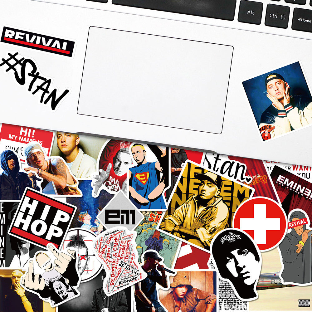 10/30/50PCS Hot Eminem Rapper Stickers Hip Hop Car Motorcycle Travel