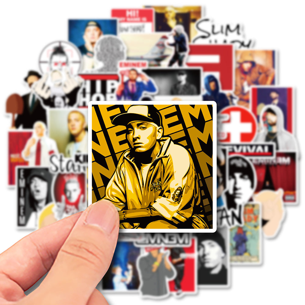 10/30/50PCS Hot Eminem Rapper Stickers Hip Hop Car Motorcycle Travel