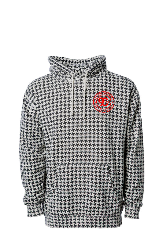Houndstooth Hoodie "Red Logo"