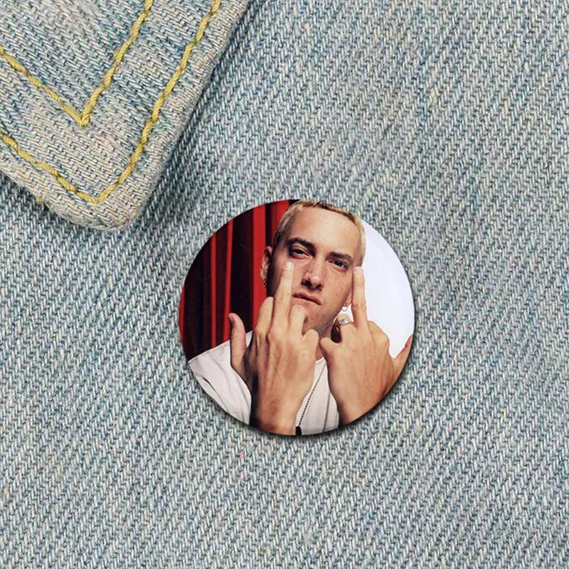 58mm Hip-Hop Rapper Eminem Icons Pins Cosplay Singer Badge Brooches