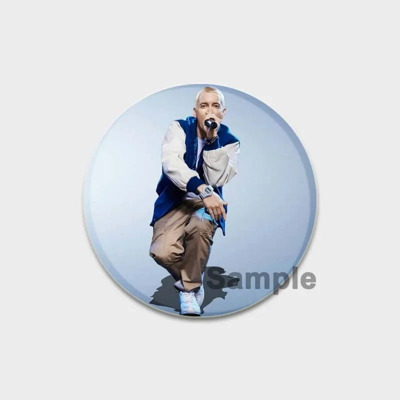 58mm Hip-Hop Rapper Eminem Icons Pins Cosplay Singer Badge Brooches