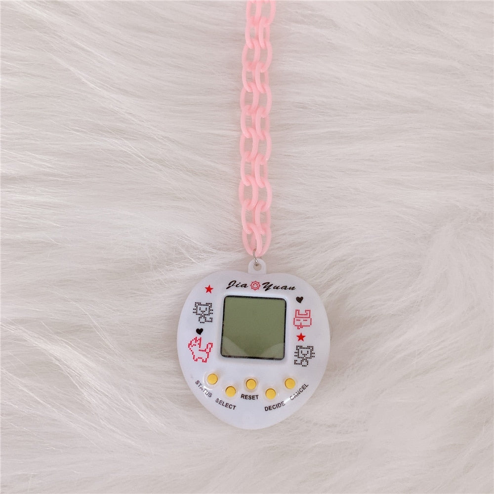 Y2k Electronic Pet Game Machine Pendant Necklace For Women Acrylic
