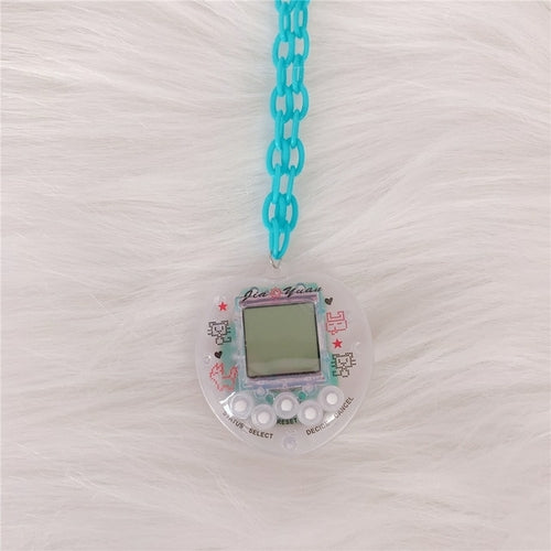 Y2k Electronic Pet Game Machine Pendant Necklace For Women Acrylic