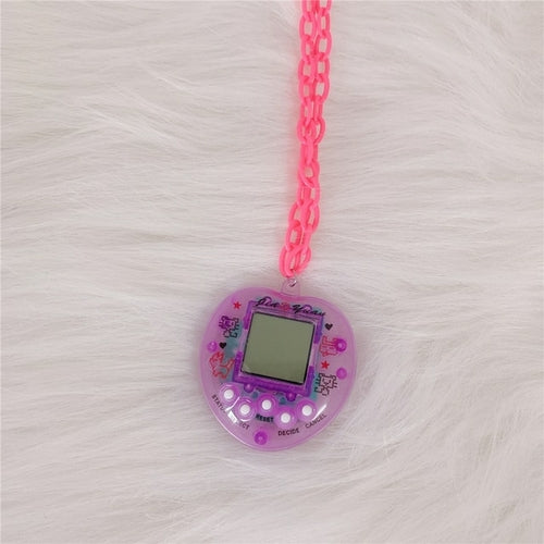 Y2k Electronic Pet Game Machine Pendant Necklace For Women Acrylic