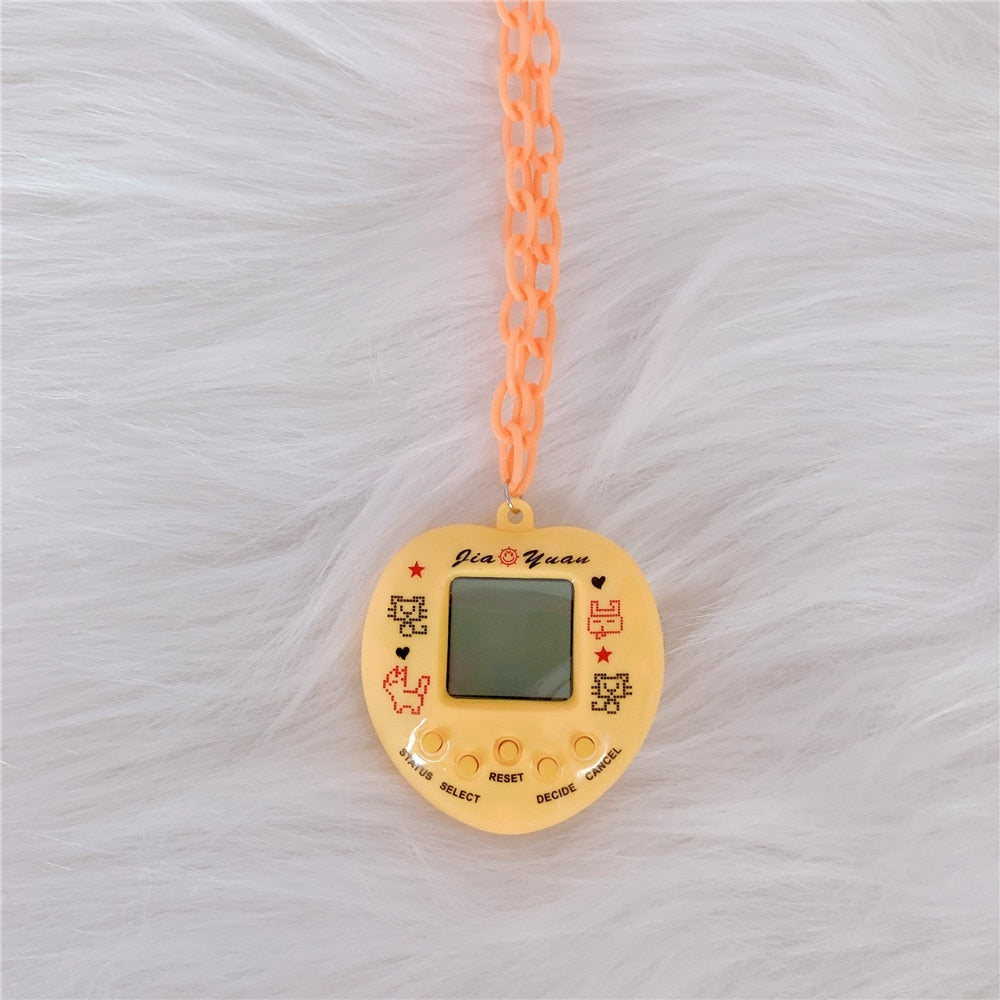 Y2k Electronic Pet Game Machine Pendant Necklace For Women Acrylic