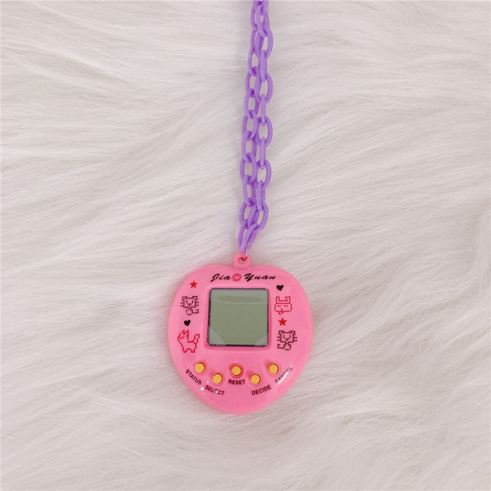 Y2k Electronic Pet Game Machine Pendant Necklace For Women Acrylic